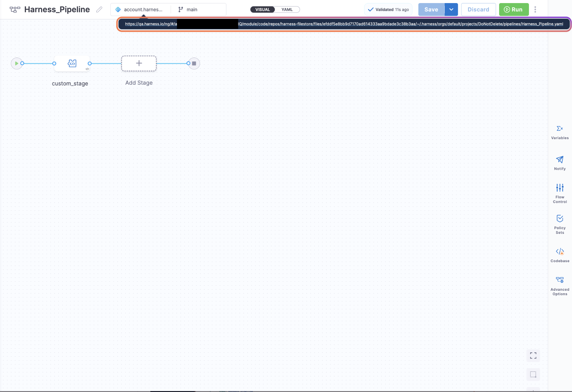 Inline Harness Code Path